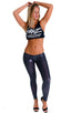A19 - Womens Super Low Rise Fitness Leggings - Metallics 9852 Black ice - Skinzwear