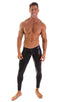 A19M - Mens Super Low Rise Leggings - Metallics 9810 Black - Skinzwear