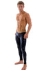 A19M - Mens Super Low Rise Leggings - Metallics 9810 Black - Skinzwear