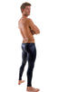 A19M - Mens Super Low Rise Leggings - Metallics 9810 Black - Skinzwear