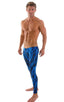 A19M - Mens Super Low Rise Leggings - Prints 1118 Laser blue lightening - Skinzwear