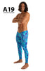 A19M - Mens Super Low Rise Leggings - Prints 9155 New world blue - Skinzwear