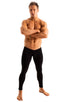A19M - Mens Super Low Rise Leggings - Solids 8307 Black - Skinzwear