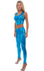 A4 - Womens Regular Waist Leggings - Metallics 1813 Ocean blue - Skinzwear