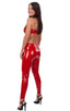 A4 - Womens Regular Waist Leggings - Metallics 5808 Red vinyl - Skinzwear