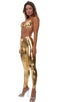 A4 - Womens Regular Waist Leggings - Metallics 5812 Metallic liquid gold - Skinzwear