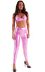 A4 - Womens Regular Waist Leggings - Metallics 9819 Bubblegum - Skinzwear