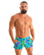 A44 - Tommy Boy Shorts Men’s Swim Cover - Up & Beach Shorts with Pockets - Prints 8159 Tahitian rainforest - Skinzwear