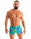 A44 - Tommy Boy Shorts Men’s Swim Cover - Up & Beach Shorts with Pockets - Prints 8159 Tahitian rainforest - Skinzwear