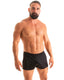 A44 - Tommy Boy Shorts Men’s Swim Cover - Up & Beach Shorts with Pockets - Solid 6417 Matte black - Skinzwear