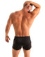A44 - Tommy Boy Shorts Men’s Swim Cover - Up & Beach Shorts with Pockets - Solid 6417 Matte black - Skinzwear