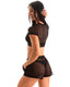 A44W - Women's Tommy Boy Shorts Swim Cover - Up & Beach Shorts with Pockets - Mesh 1507 Black - Skinzwear