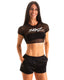 A44W - Women's Tommy Boy Shorts Swim Cover - Up & Beach Shorts with Pockets - Solids 6417 Matte black - Skinzwear