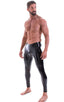 A4M - Mens Regular Waist Leggings - Metallics 5807 Black vinyl - Skinzwear
