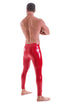A4M - Mens Regular Waist Leggings - Metallics 5808 Red vinyl - Skinzwear