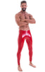 A4M - Mens Regular Waist Leggings - Metallics 5808 Red vinyl - Skinzwear