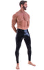 A4M - Mens Regular Waist Leggings - Metallics 9810 Black - Skinzwear