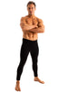 A4M - Mens Regular Waist Leggings - Solids 8307 Black - Skinzwear