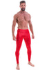 A4M - Mens Regular Waist Leggings - Wet Look 0008 Lipstick red - Skinzwear
