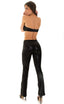 A5 - Womens Hiphugger Boot Cut Pants - Wet Look 0007 Black - Skinzwear