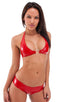 A9 - Womens Hot Pants - Metallics 5808 Red vinyl - Skinzwear