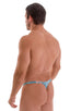 T Back Thong Swimsuit in ThinSkinz Aqua Python, Front View; T Back Thong Swimsuit in ThinSkinz Aqua Python, Rear View; T Back Thong Swimsuit in ThinSkinz Aqua P