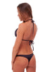 B22 - Womens French Swimsuit Thong Bottom - Wet Look 0007 Black - Skinzwear