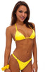 B24 - Womens Hooked Thong Swimsuit Bottom - Solids 4405 Sunshine yellow - Skinzwear