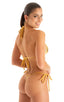 B34 - Womens Side Tie G string Bikini Bottom - Metallics 5812 - 7419 Metallic liquid gold - Gold - Skinzwear