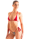 B34 - Womens Side Tie G string Bikini Bottom - Prints 3150 - 3450 Zebra - Ruby red - Skinzwear
