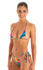 B34 - Womens Side Tie G string Bikini Bottom - Prints 4109 Hawaiian floral - Skinzwear