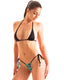 B34 - Womens Side Tie G string Bikini Bottom - Prints 9872 - 6407 Sea urchin - Black - Skinzwear