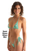 B34 - Womens Side Tie G string Bikini Bottom - Solid Sheer Semi Sheer 4558 Mint - Skinzwear