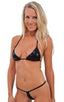 B37 - Womens Teardrop G String Micro Bikini Bottom - Metallics 9810 Black - Skinzwear