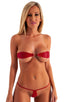 B37 - Womens Teardrop G String Micro Bikini Bottom - Solids 3450 Ruby red - Skinzwear