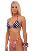 B4 - Womens High Cut Thong - Prints 5106 Red/white stripes - Skinzwear