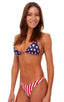 B4 - Womens High Cut Thong - Prints 5106 Red/white stripes - Skinzwear