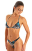 B4 - Womens High Cut Thong - Tan Through 4750 Aqua leopard - Skinzwear