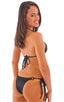B40 - Womens Side Tie Cheeky Aruba Bikini Bottom - Wet Look 0007 Black - Skinzwear
