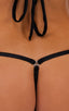 B50 - Womens G string Bottom - Wet Look 0007 Black - Skinzwear