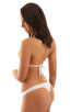 B51 - Womens Low Cut Thong - Solid Sheer Semi Sheer 8568 White - Skinzwear