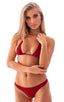 B51 - Womens Low Cut Thong - Solids 3450 Ruby red - Skinzwear