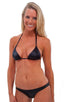 B55 - Womens Low Rise Full Coverage Bikini Bottom - Wet Look 0007 Black - Skinzwear