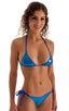B56 - Womens Side Tie Brazilian Bikini Bottom - Metallics 2853 - 3451 Electric blue - Imperial blue - Skinzwear