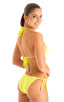 B56 - Womens Side Tie Brazilian Bikini Bottom - Solid Sheer Semi Sheer 4556 Lemon lime - Skinzwear