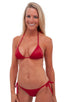 B56 - Womens Side Tie Brazilian Bikini Bottom - Solids 3450 Ruby red - Skinzwear