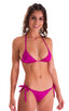B56 - Womens Side Tie Brazilian Bikini Bottom - Solids 3452 Fuchsia - Skinzwear