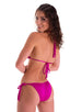 B56 - Womens Side Tie Brazilian Bikini Bottom - Solids 3452 Fuchsia - Skinzwear