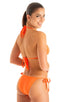 B56 - Womens Side Tie Brazilian Bikini Bottom - Solids 6402 Blazing orange - Skinzwear