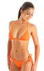 B56 - Womens Side Tie Brazilian Bikini Bottom - Solids 6402 Blazing orange - Skinzwear